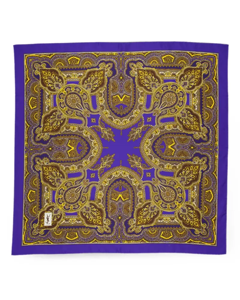 Saint Laurent Seidenschal mit Paisley-Print - Violett Violett