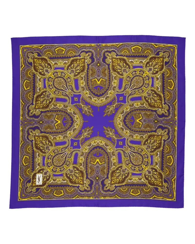 Saint Laurent Seidenschal mit Paisley-Print - Violett Violett
