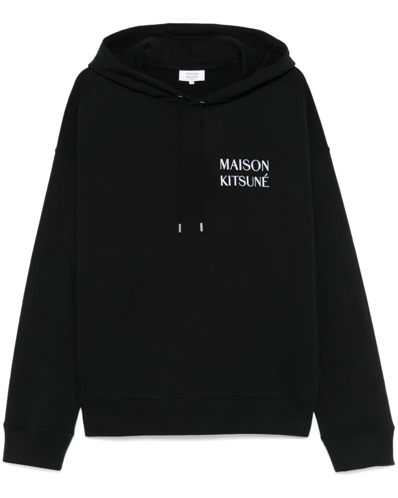 Kitsuné Hoodie mit Waterfall-Print - Schwarz Schwarz