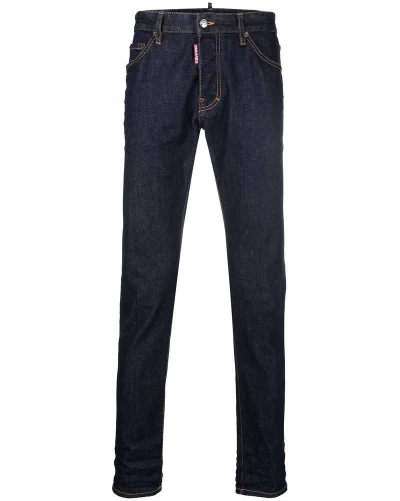 Dsquared2 Gerade Jeans mit "Icon"-Print - Blau Blau