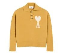 Ami de Coeur Pullover mit Poloshirtkragen - Gelb