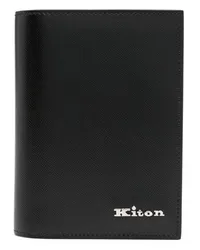 Kiton Pass-Etui aus Saffiano-Leder Schwarz