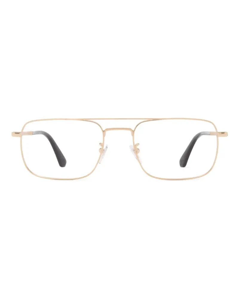 Police Brille mit eckigem Gestell - Gold Gold