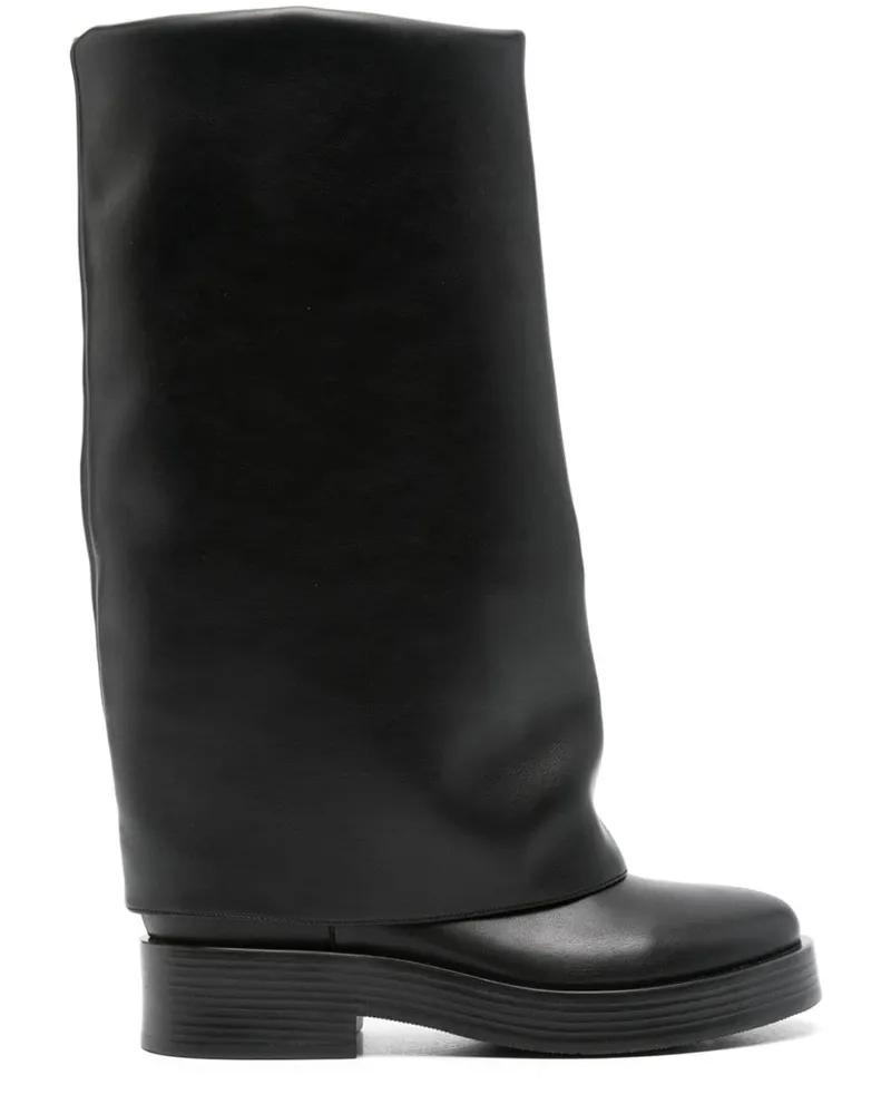 Casadei Halbhohe Stiefel im Layering-Look - Schwarz Schwarz