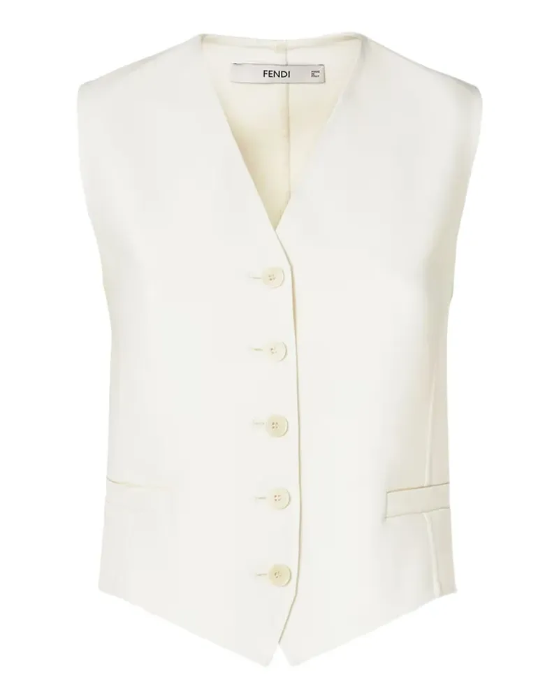 Fendi ivory wool gilet - Weiß Weiß