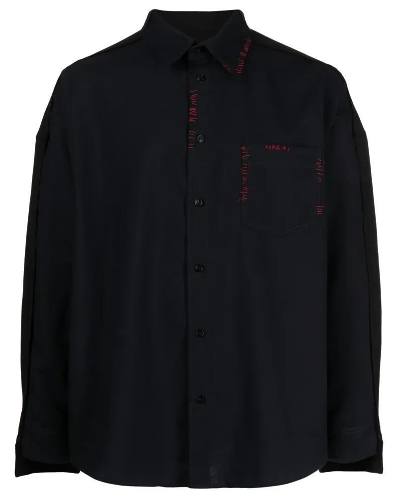 Marni Hemd mit Logo-Stickerei - Blau Blau