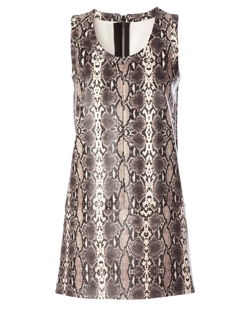 Neil Barrett Lammlederkleid mit Python-Print - Schwarz Schwarz