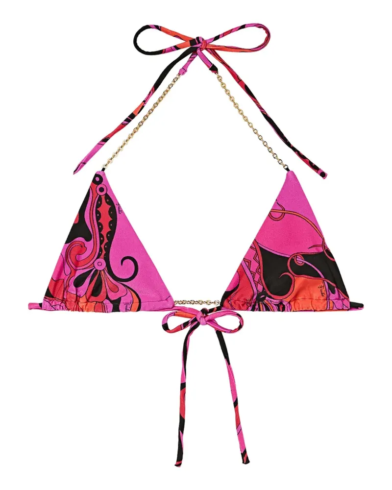 Emilio Pucci Orchidee-print triangle bikini top - Rosa Rosa