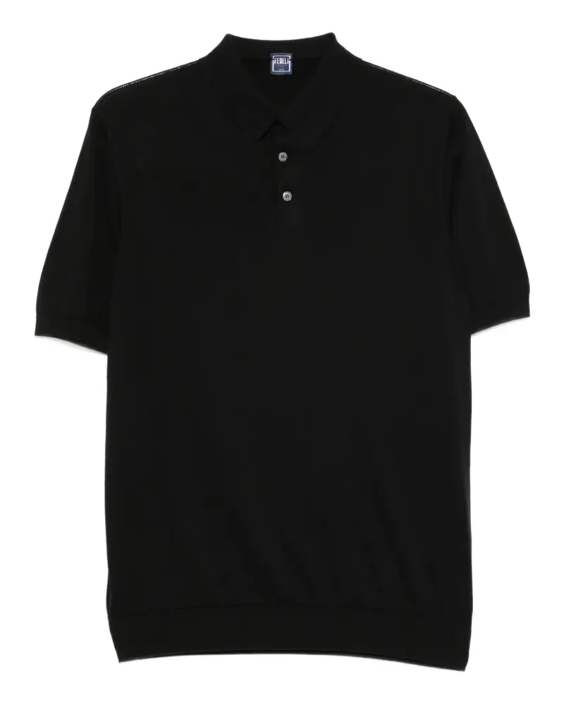 Fedeli Poloshirt mit Knopfleiste - Schwarz Schwarz