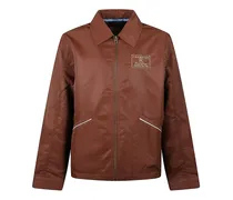 Hemdjacke mit Logo - Braun