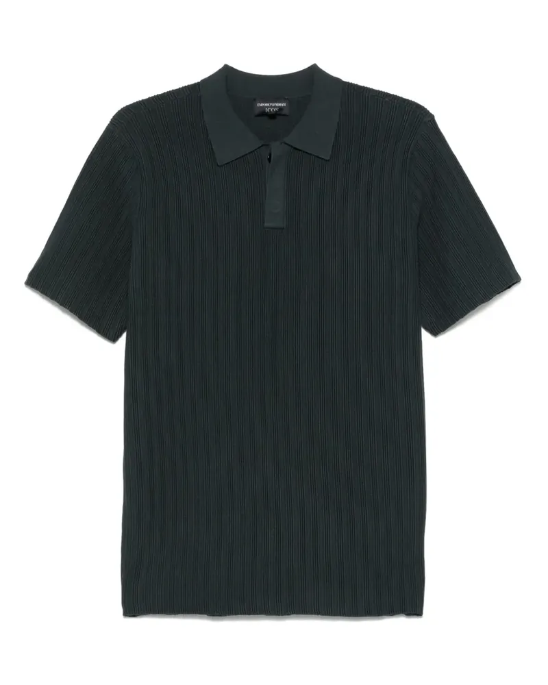 Emporio Armani Geripptes Poloshirt - Grau Grau