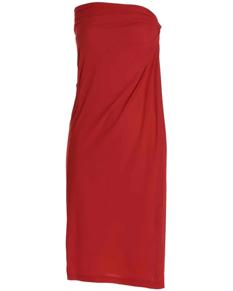 ATLEIN Drapierter Midirock - Rot Rot