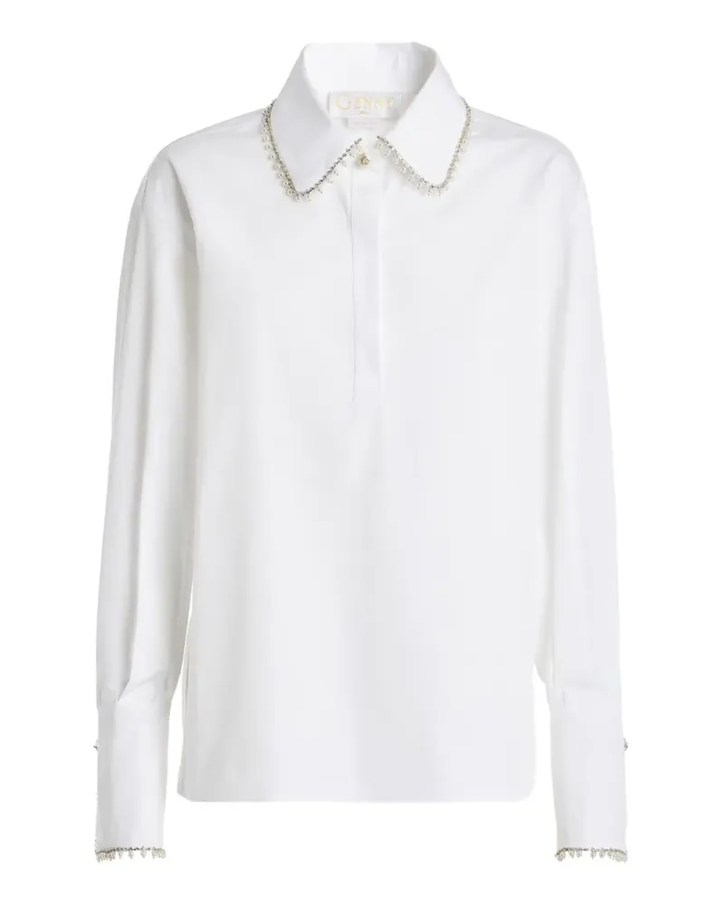 Genny Poloshirt mit Perlenverzierung - Weiß Weiß