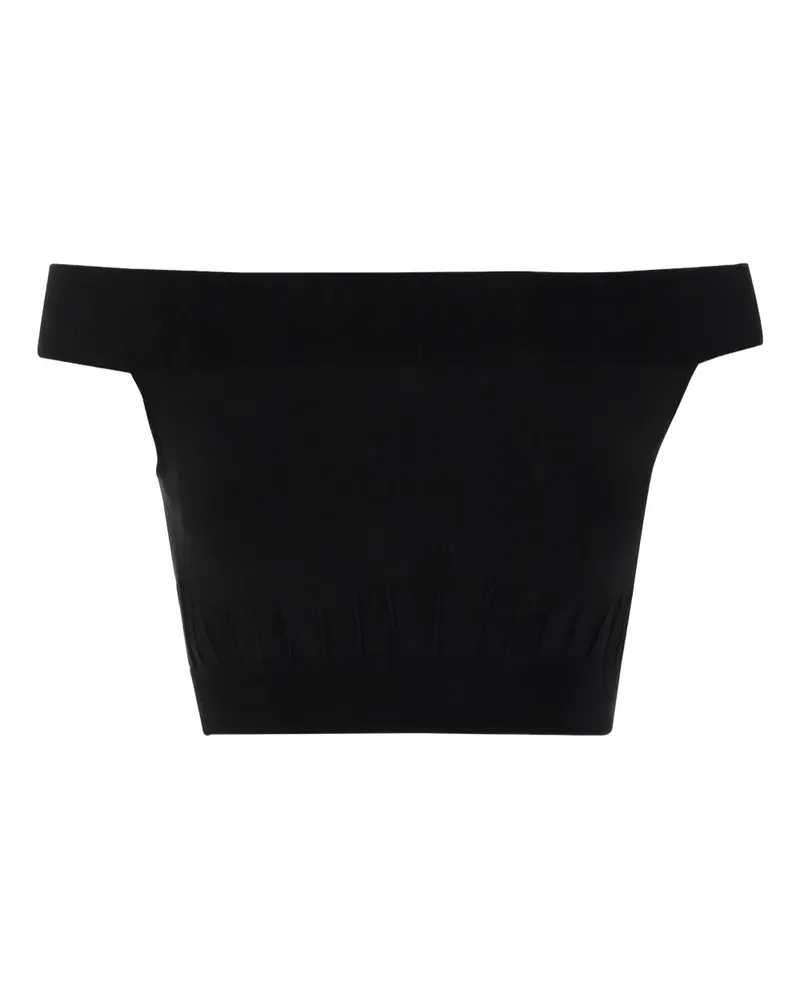 Alexander McQueen Schulterfreies Cropped-Oberteil - Schwarz Schwarz