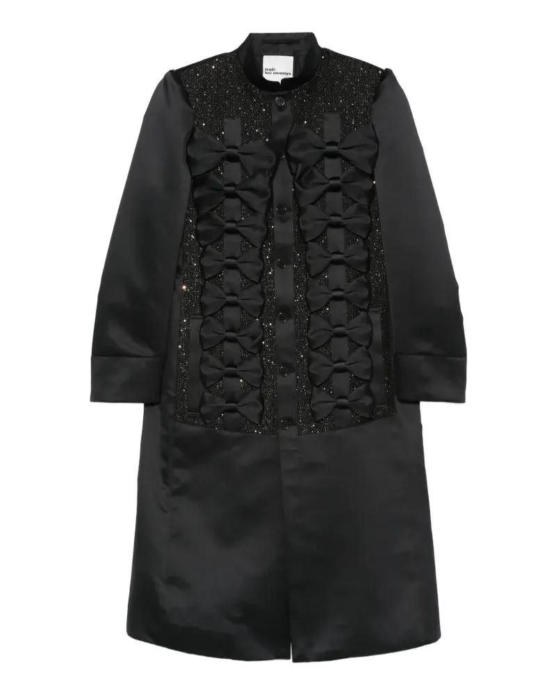 Noir Kei Ninomiya sequin-embellished bow-detail coat - Schwarz Schwarz
