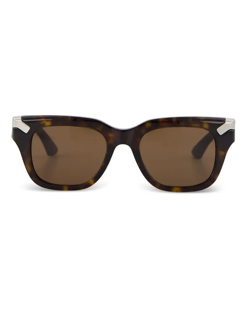 Alexander McQueen Punk Rivet Sonnenbrille mit eckigem Gestell - Braun Braun