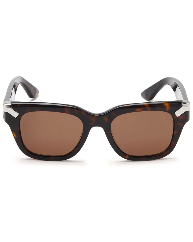 Alexander McQueen Punk Rivet Sonnenbrille Braun