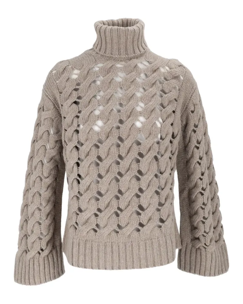P.A.R.O.S.H. P.A.R.O H. Rollkragenpullover mit Zopfmuster - Grau Grau