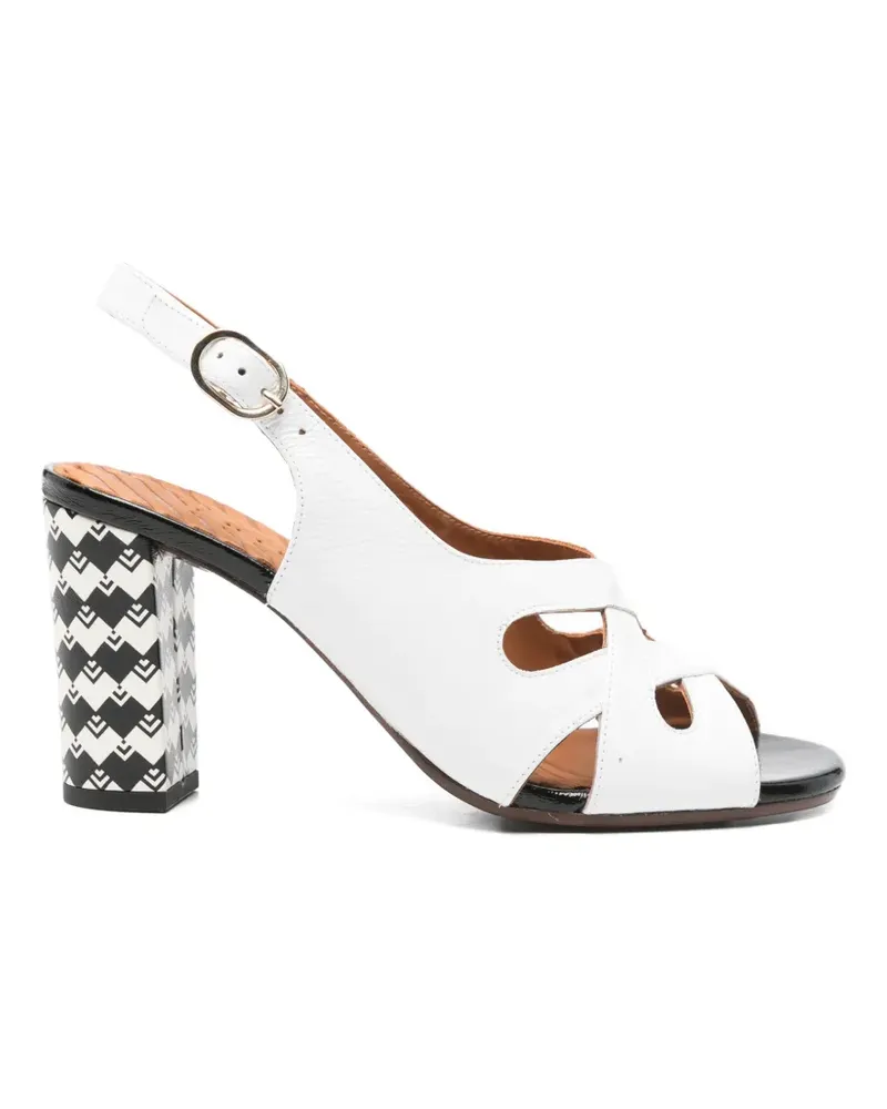 Chie Mihara Gemusterte Sandalen mit Cut-Out - Weiß Weiß