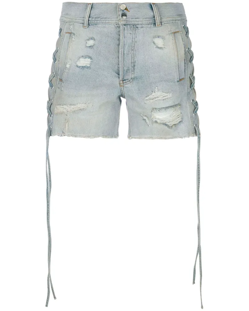 Faith Connexion Jeansshorts im Distressed-Look - Blau Blau