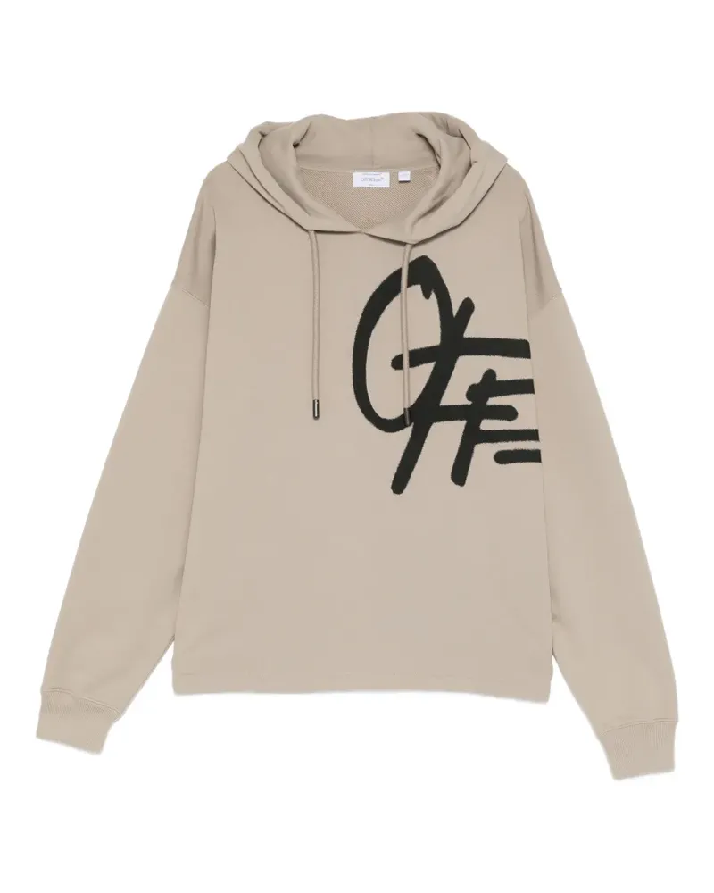 OFF-WHITE Hoodie mit Graffiti-Logo - Nude Nude