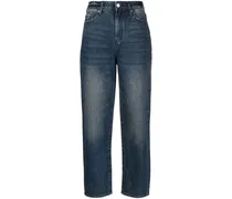 Gerade Jeans im Distressed-Look - Blau