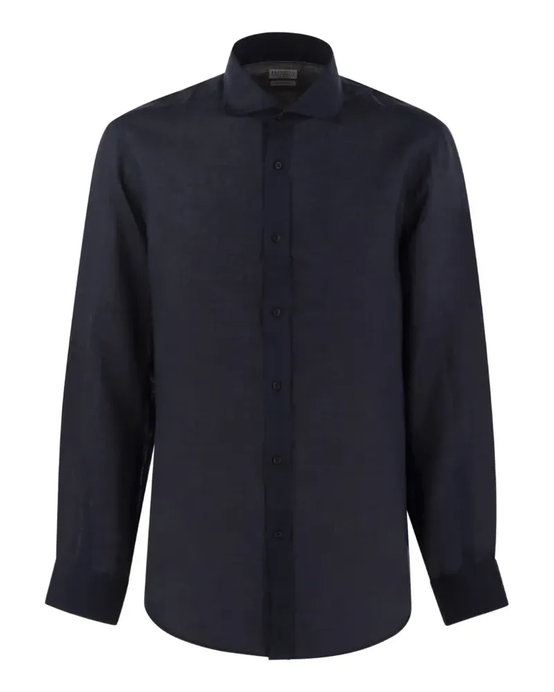 Brunello Cucinelli Hemd aus Leinen - Blau Blau