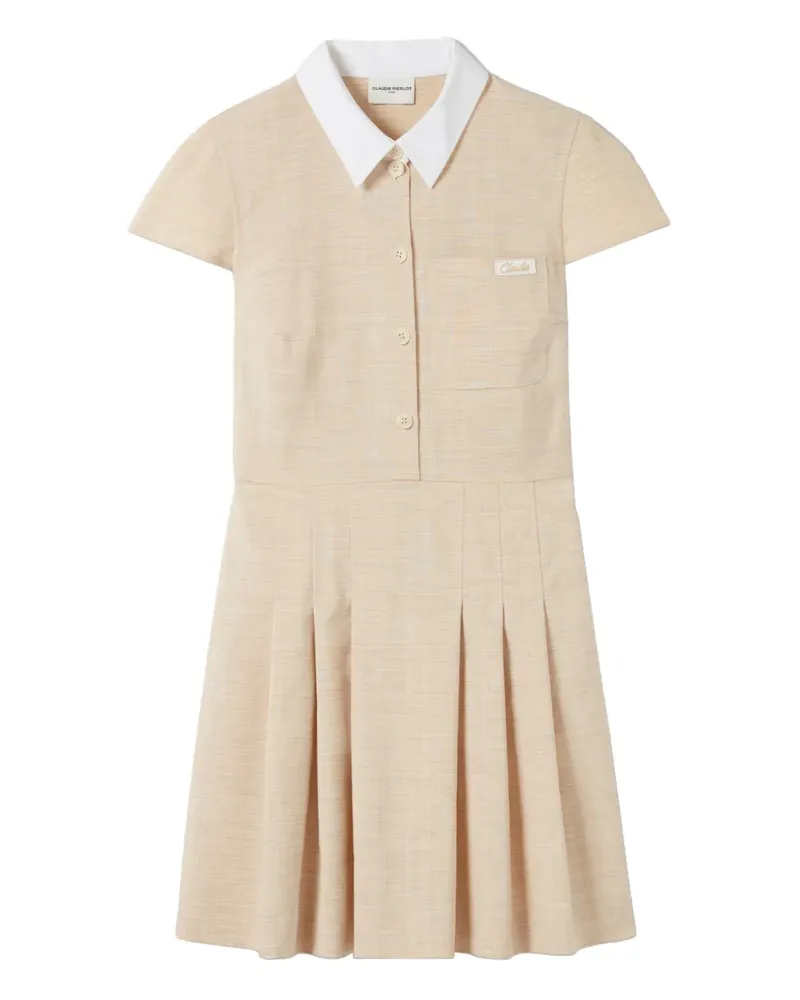 Claudie Pierlot Hemdkleid mit Logo-Stickerei - Nude Nude