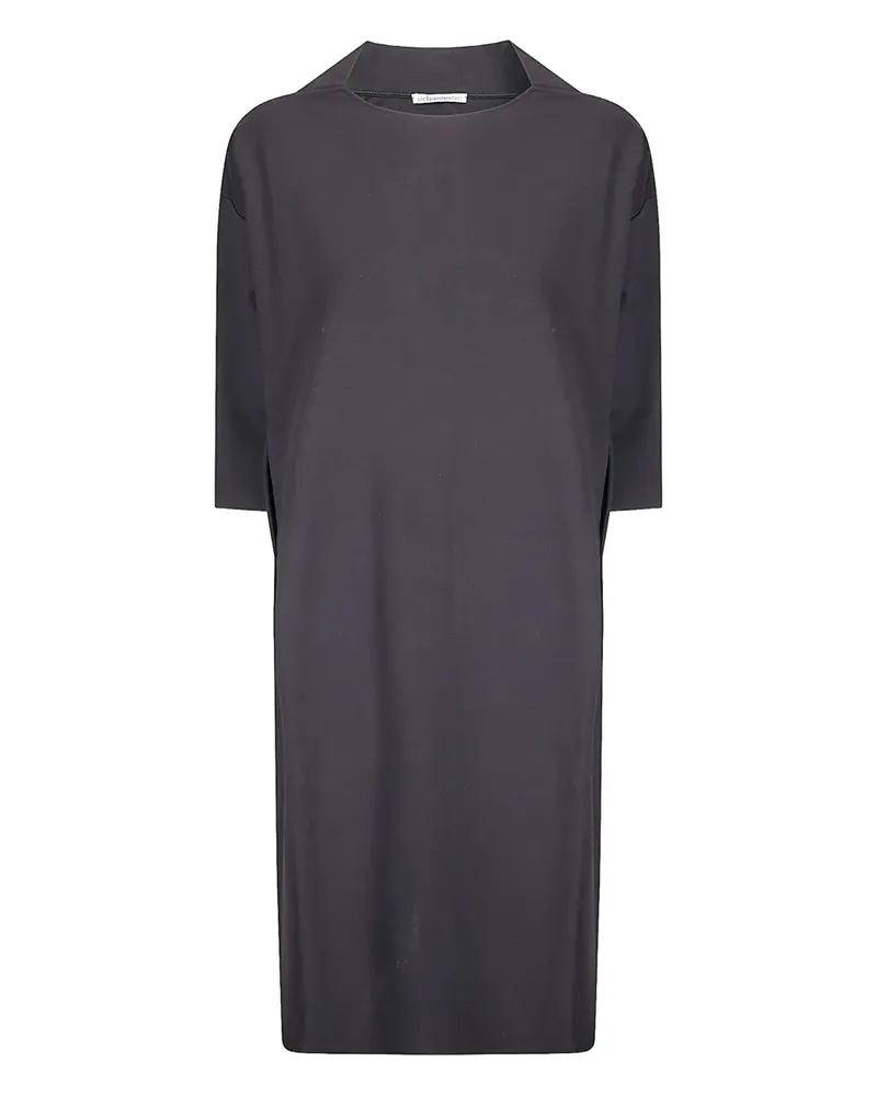 Stefano Mortari Midikleid mit kurzen Ärmeln - Schwarz Schwarz