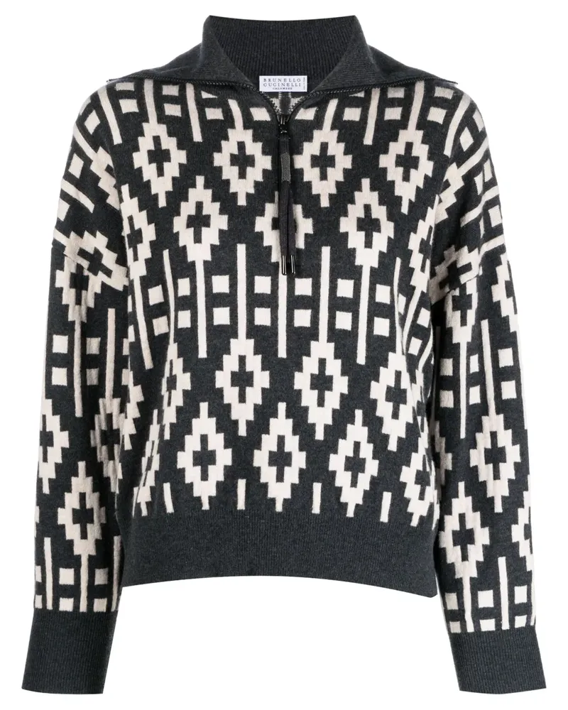 Brunello Cucinelli Gestricktes Sweatshirt - Schwarz Schwarz