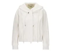 hooded zip-details jacket - Weiß