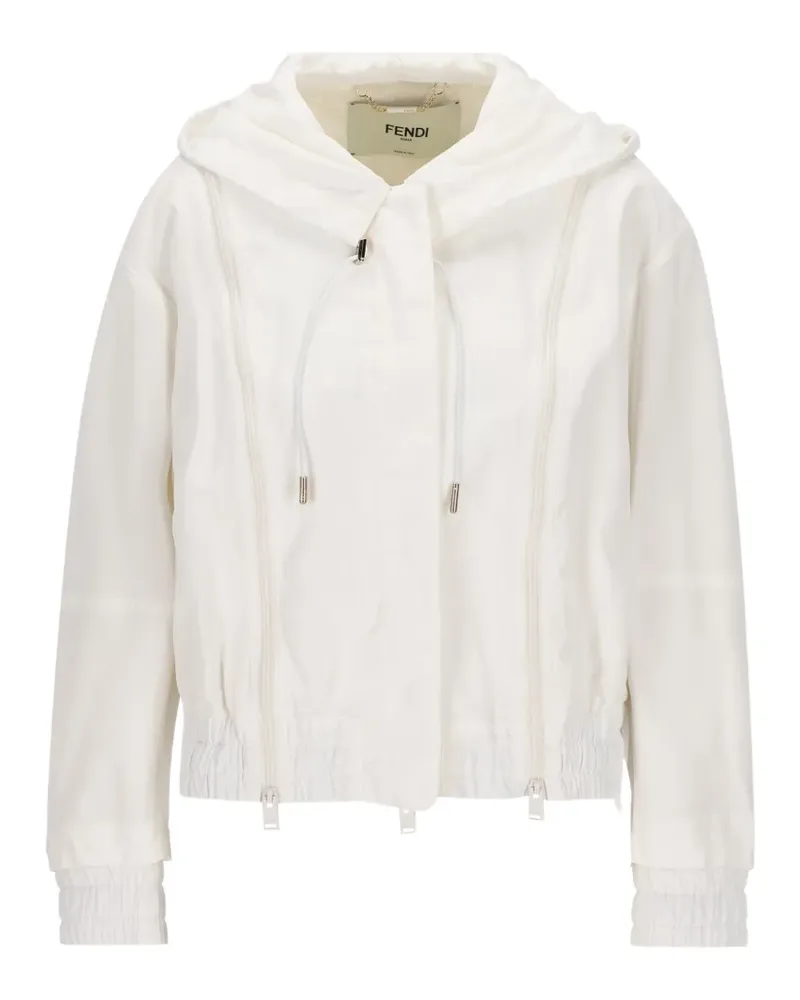 Fendi hooded zip-details jacket - Weiß Weiß