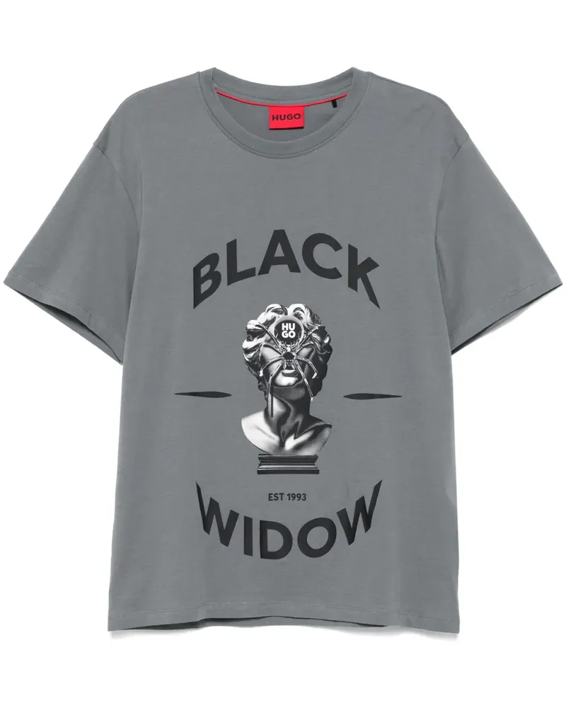 HUGO BOSS T-Shirt mit Spinnen-Print - Grau Grau