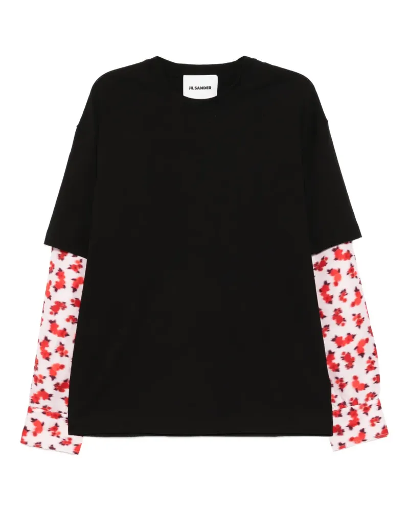 Jil Sander T-Shirt mit rundem Ausschnitt - Schwarz Schwarz