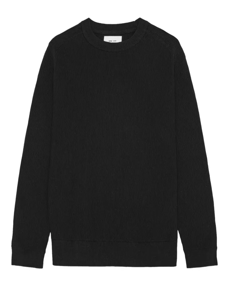 NN 07 Gerippter Kkevin 6600 Pullover - Schwarz Schwarz