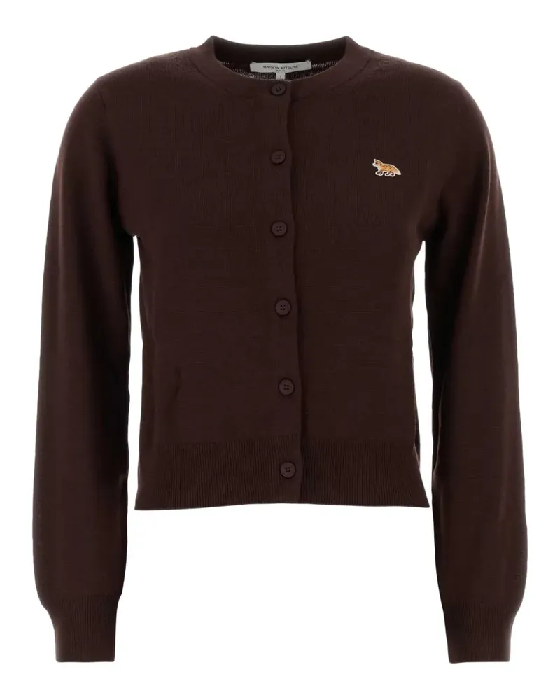 Kitsuné Cardigan aus Wolle - Braun Braun