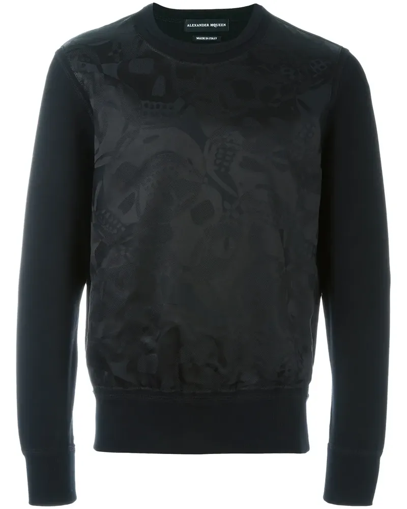 Alexander McQueen Jacquard-Sweatshirt mit Totenkopfmotiv - Schwarz Schwarz