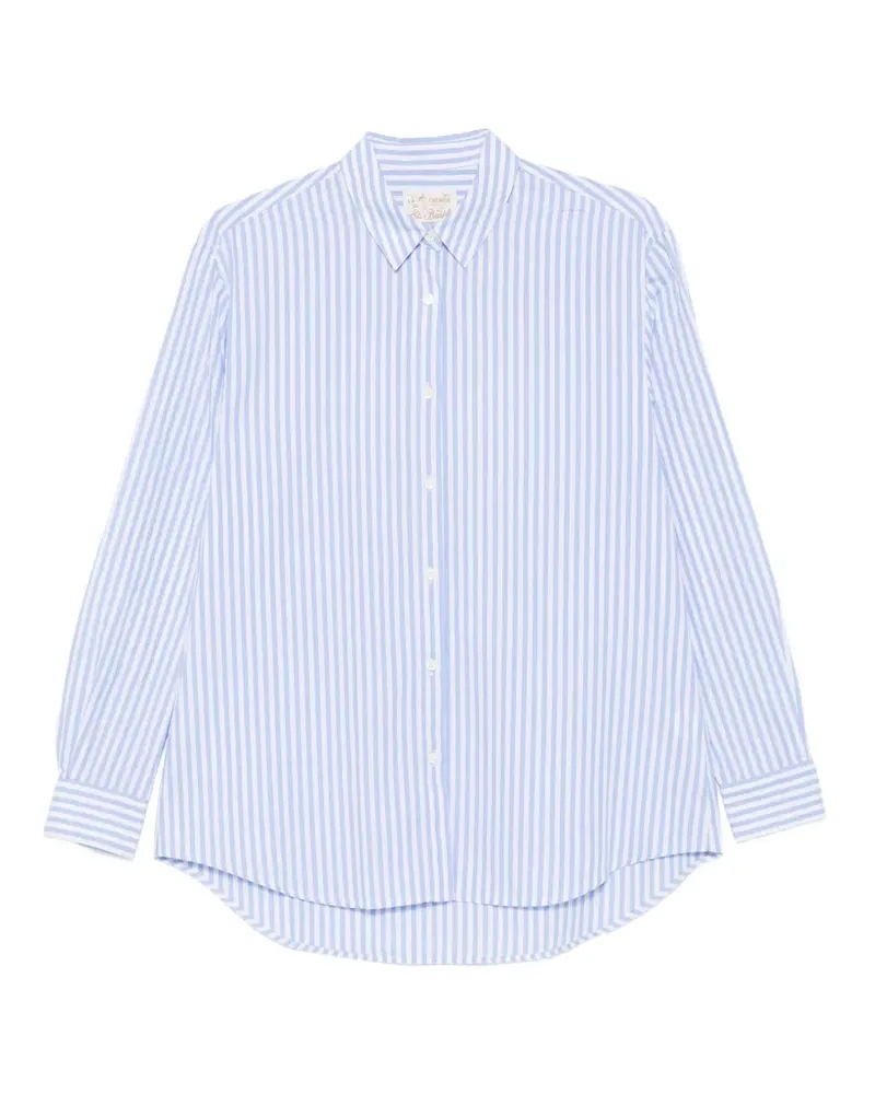 MC2 Saint Barth x Peanuts Brigitte striped Snoopy-print shirt - Blau Blau
