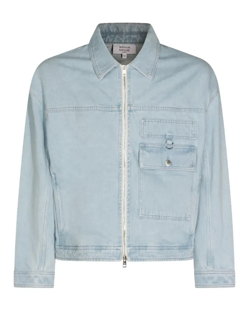 Kitsuné zip-up denim jacket - Blau Blau