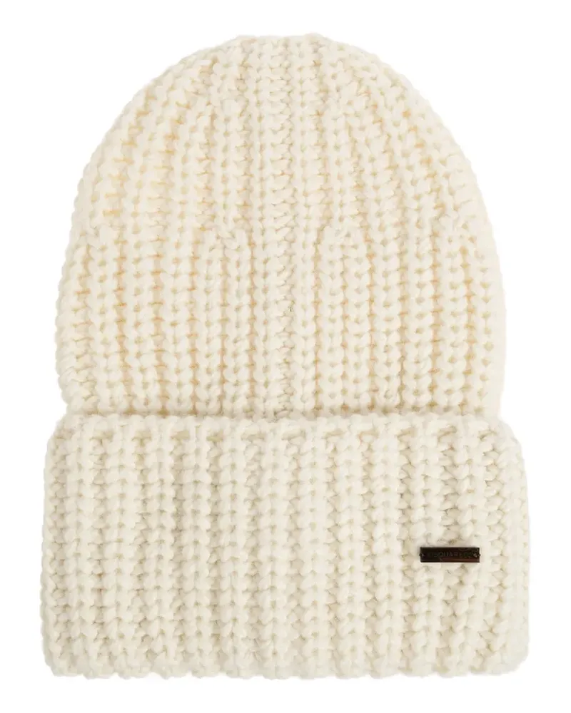 Dsquared2 Beanie mit Logo-Schild - Nude Nude