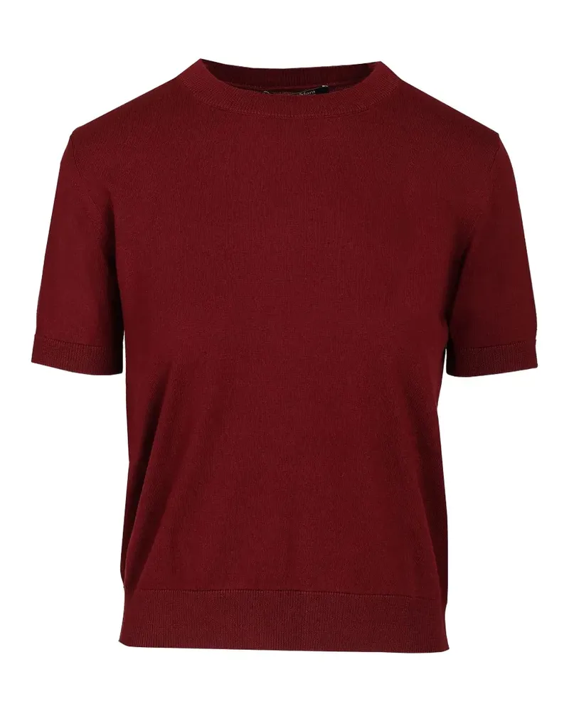 Max Mara Max Mara ribbed-trim short-sleeve T-shirt - Rot Rot