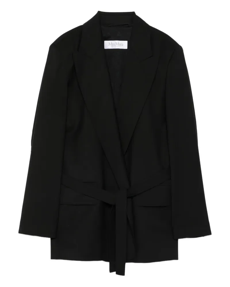 Max Mara Wickeljacke mit Gürtel - Schwarz Schwarz