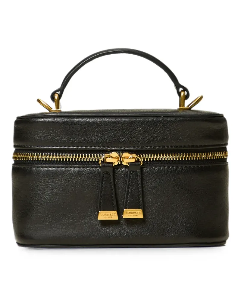 Twin-Set Beuteltasche aus Leder - Schwarz Schwarz