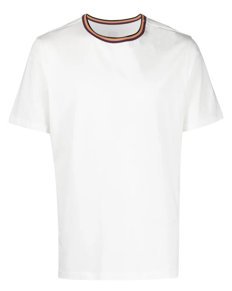 Paul Smith T-Shirt mit Kontrastdetails - Weiß Weiß