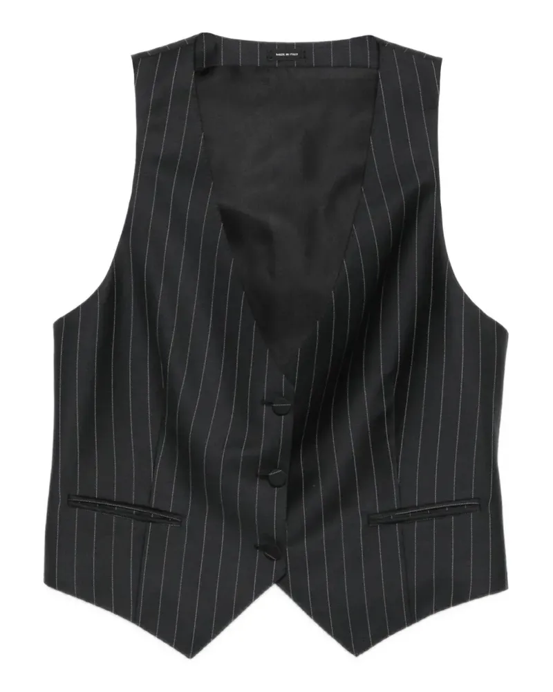Tom Ford Weste mit Nadelstreifen - Schwarz Schwarz