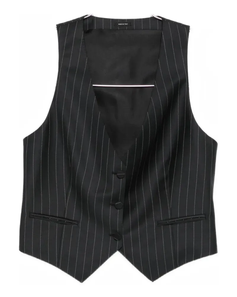Tom Ford pinstripe-pattern waistcoat - Schwarz Schwarz