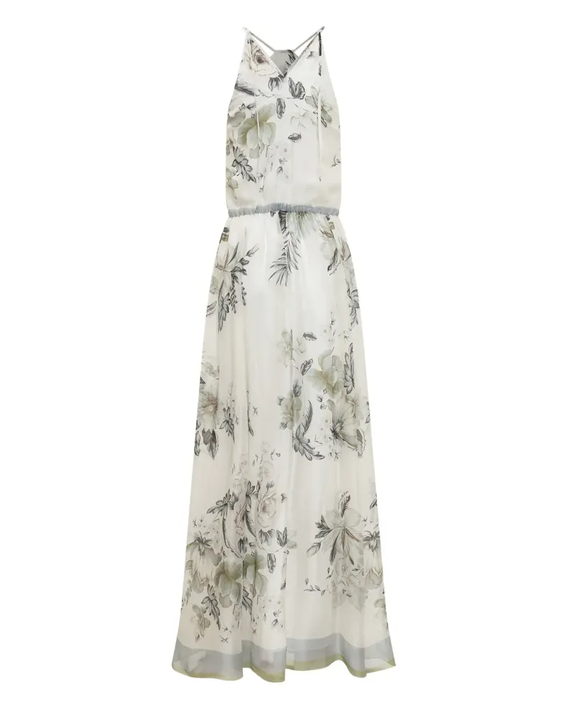 Anna Molinari Maxikleid mit Blumen-Print - Weiß Weiß