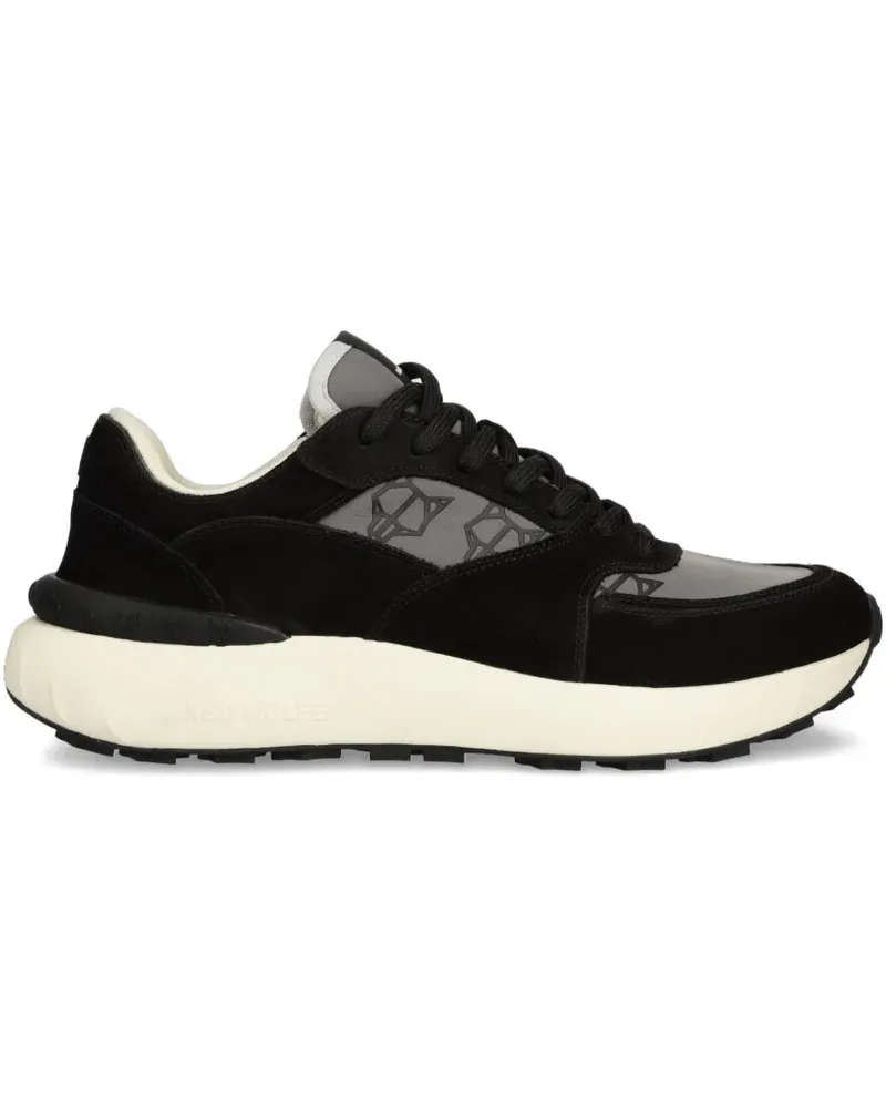 Naked Wolfe Sneakers mit Kontrasteinsätzen - Schwarz Schwarz