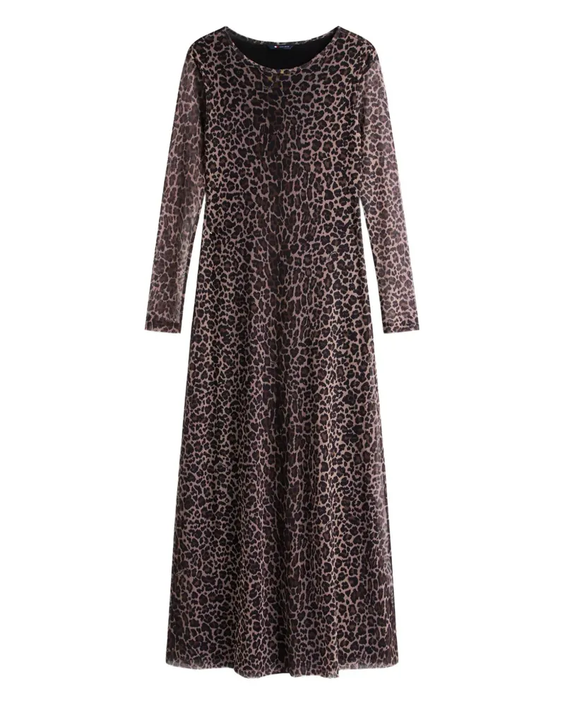 Tommy Hilfiger long-sleeved animal-print maxi dress - Braun Braun