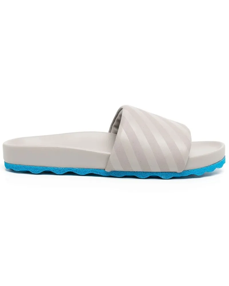 OFF-WHITE Pantoletten mit diagonalen Streifen - Grau Grau